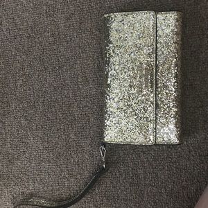 Kate Spade gold glitter phone wallet